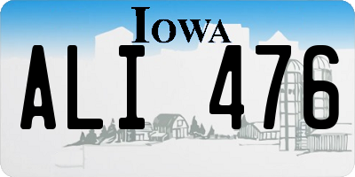 IA license plate ALI476