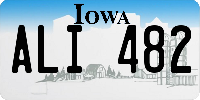 IA license plate ALI482