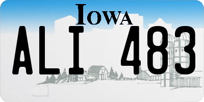 IA license plate ALI483