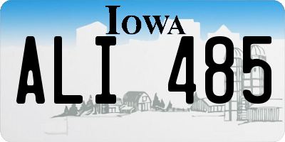 IA license plate ALI485