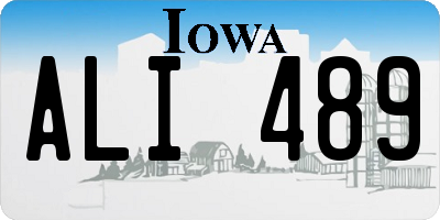 IA license plate ALI489