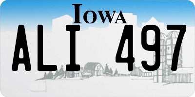 IA license plate ALI497
