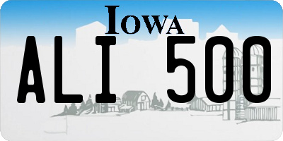 IA license plate ALI500