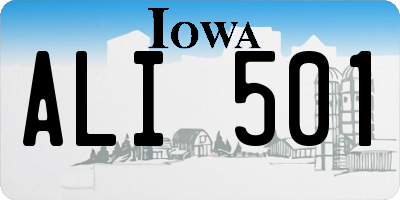 IA license plate ALI501
