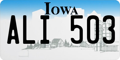 IA license plate ALI503