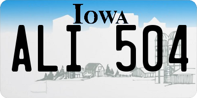 IA license plate ALI504