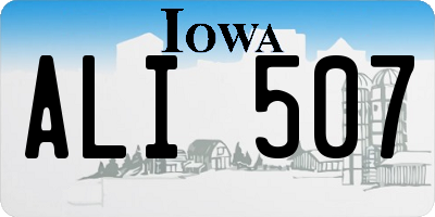 IA license plate ALI507