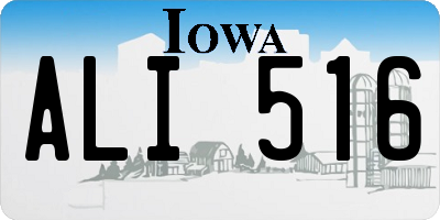IA license plate ALI516