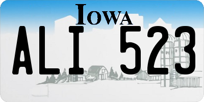 IA license plate ALI523