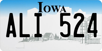 IA license plate ALI524