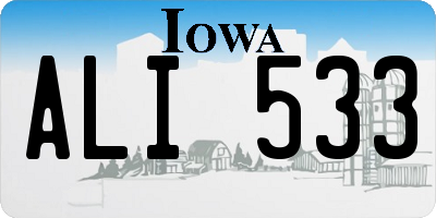 IA license plate ALI533