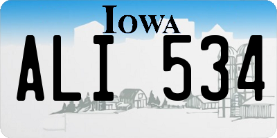 IA license plate ALI534