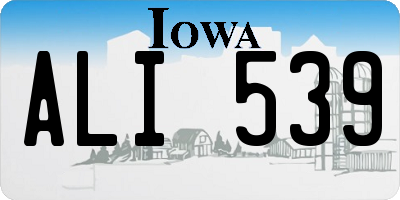 IA license plate ALI539