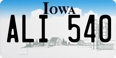 IA license plate ALI540