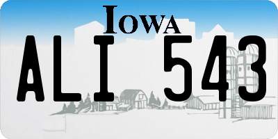 IA license plate ALI543