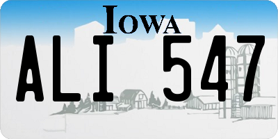 IA license plate ALI547