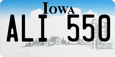 IA license plate ALI550