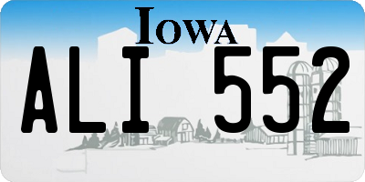IA license plate ALI552