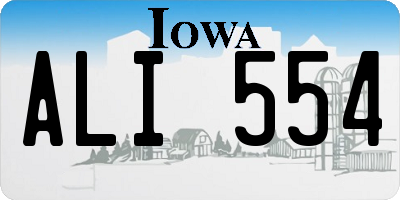 IA license plate ALI554
