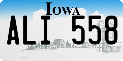 IA license plate ALI558