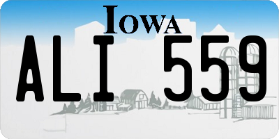 IA license plate ALI559