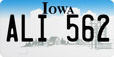 IA license plate ALI562