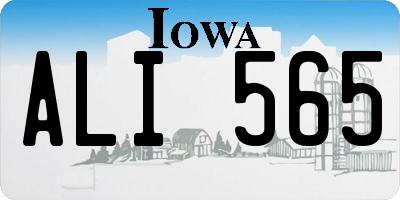 IA license plate ALI565