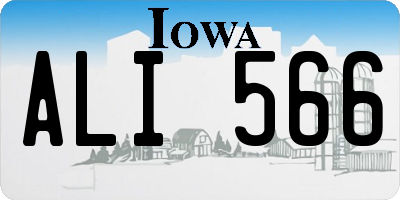 IA license plate ALI566