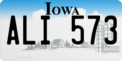 IA license plate ALI573