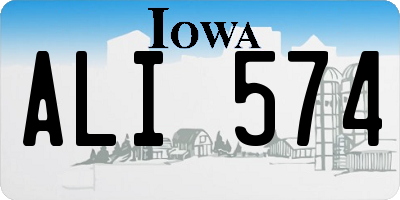 IA license plate ALI574