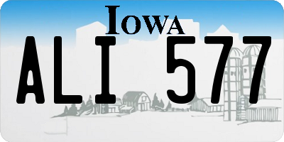 IA license plate ALI577