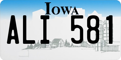 IA license plate ALI581