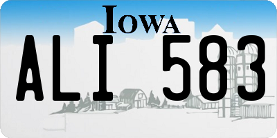 IA license plate ALI583