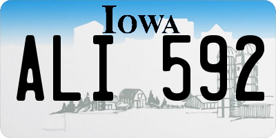 IA license plate ALI592