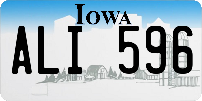 IA license plate ALI596
