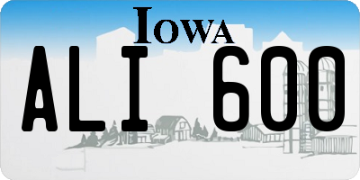 IA license plate ALI600