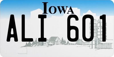 IA license plate ALI601