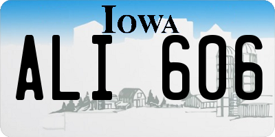 IA license plate ALI606