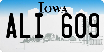 IA license plate ALI609