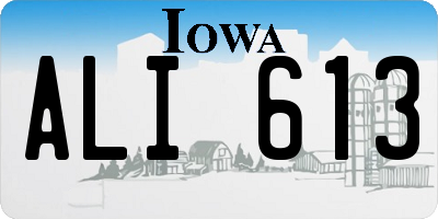 IA license plate ALI613