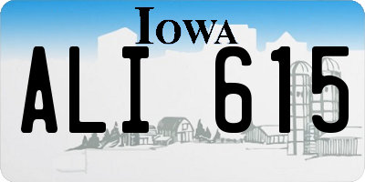 IA license plate ALI615