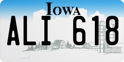 IA license plate ALI618