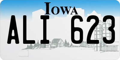 IA license plate ALI623