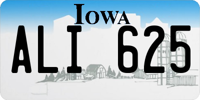 IA license plate ALI625
