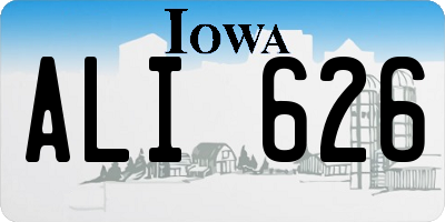 IA license plate ALI626