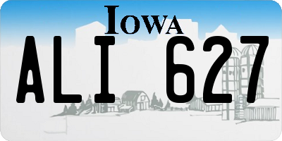 IA license plate ALI627