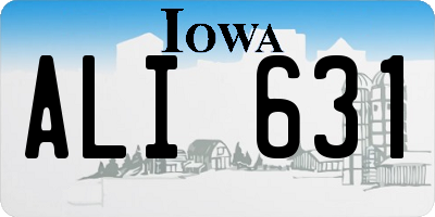 IA license plate ALI631