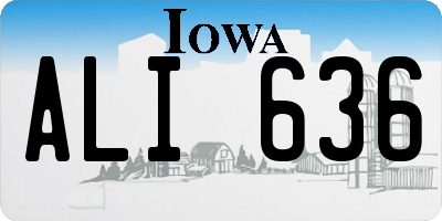 IA license plate ALI636