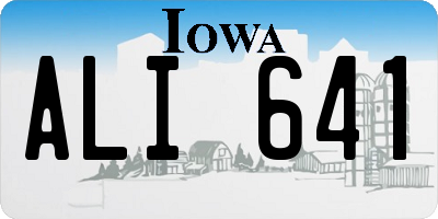 IA license plate ALI641