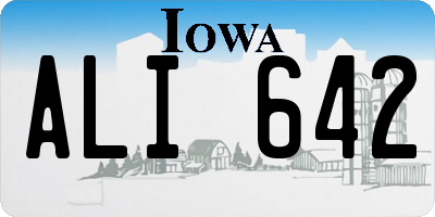 IA license plate ALI642